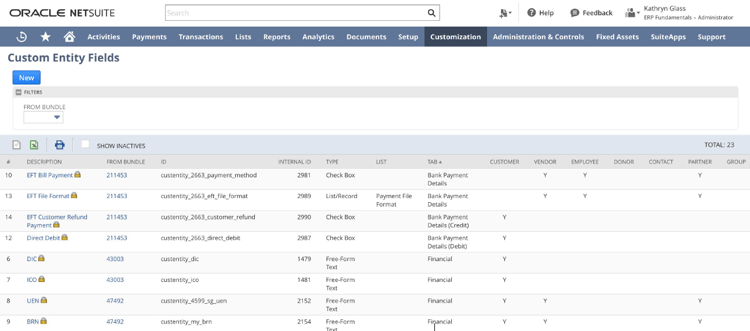 Custom Entity Fields