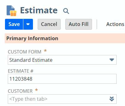 netsuite estimate